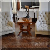 F12. Pair of Arhaus tufted club chairs. 39”h x 33”w x 33”d 
